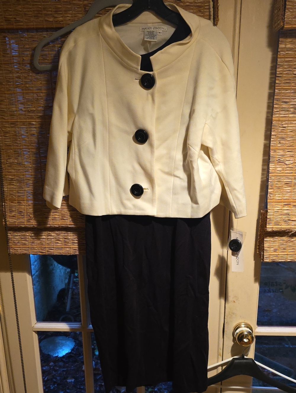 Maggy London Cream Jacket with Black Sleeveless Dress Set